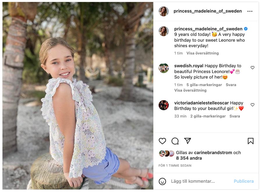 Prinsessan Madeleines nya söta bild på lilla Leonore