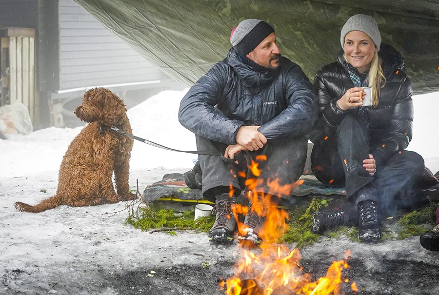 Härligt vintermys med Mette-Marit och kronprins Haakon